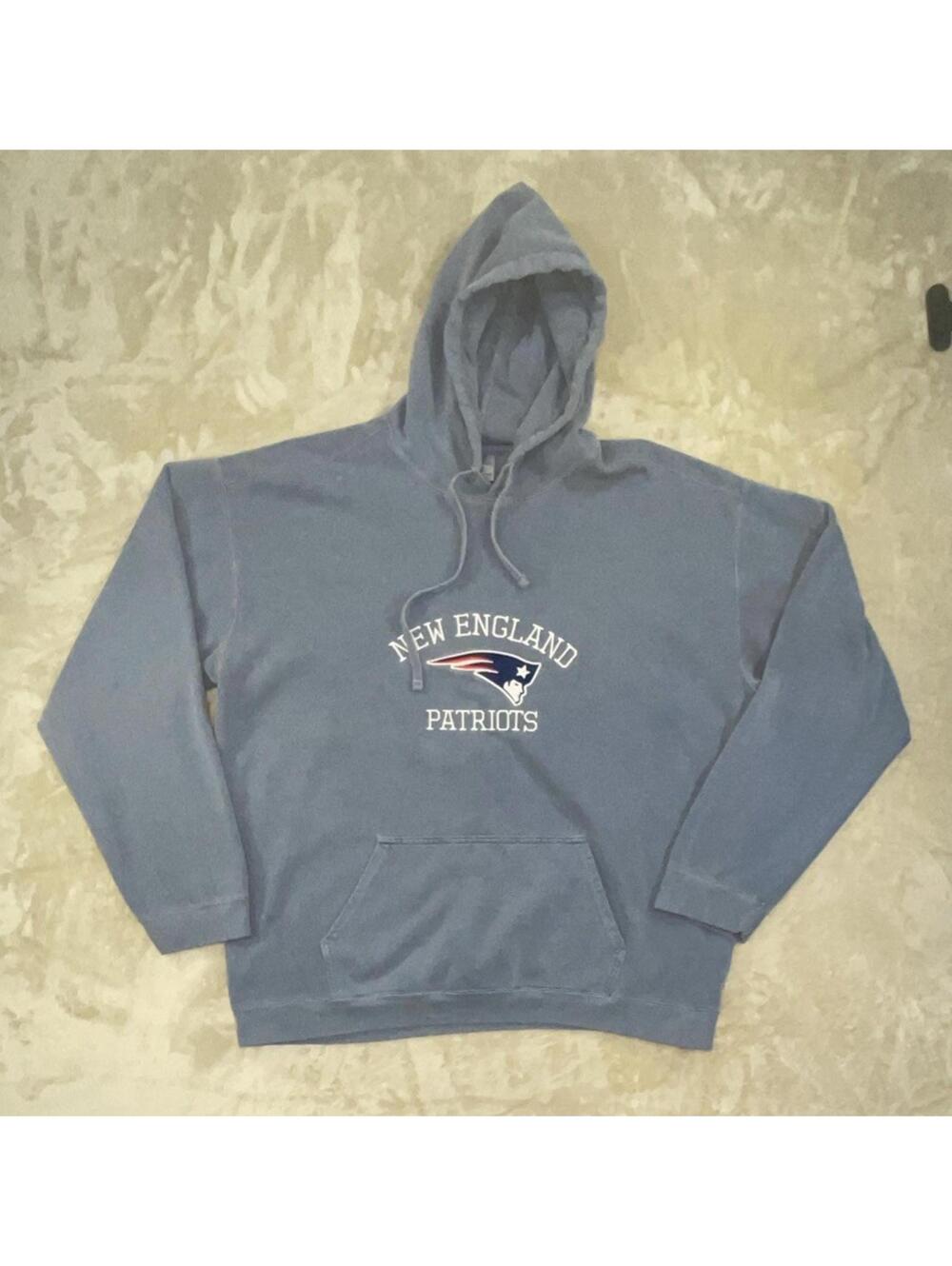 New England Patriots Comfort Colors Men’s Blue Hoodie Size XL